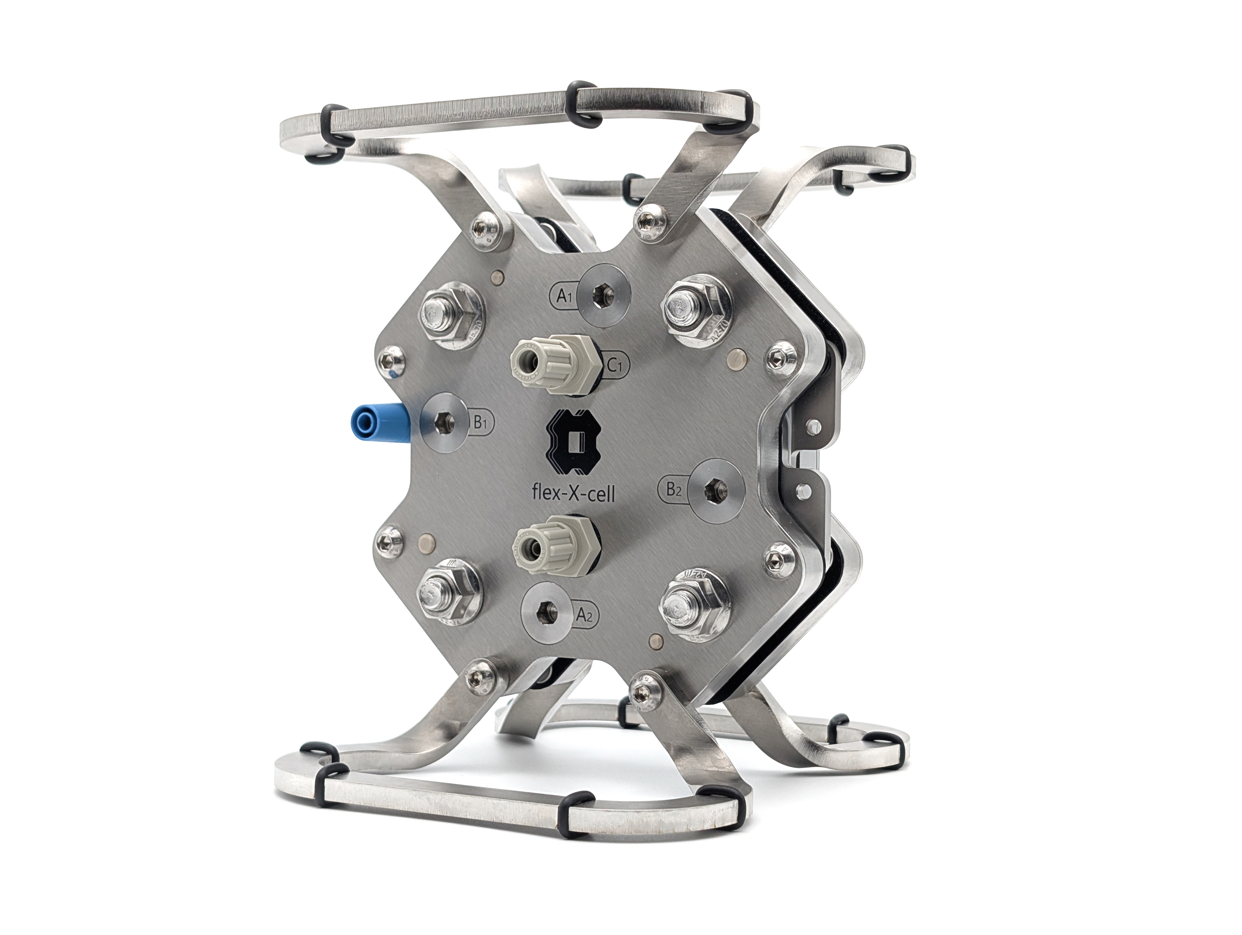 flex-X-cell M for CO₂ electrolysis (GDE): Angled view