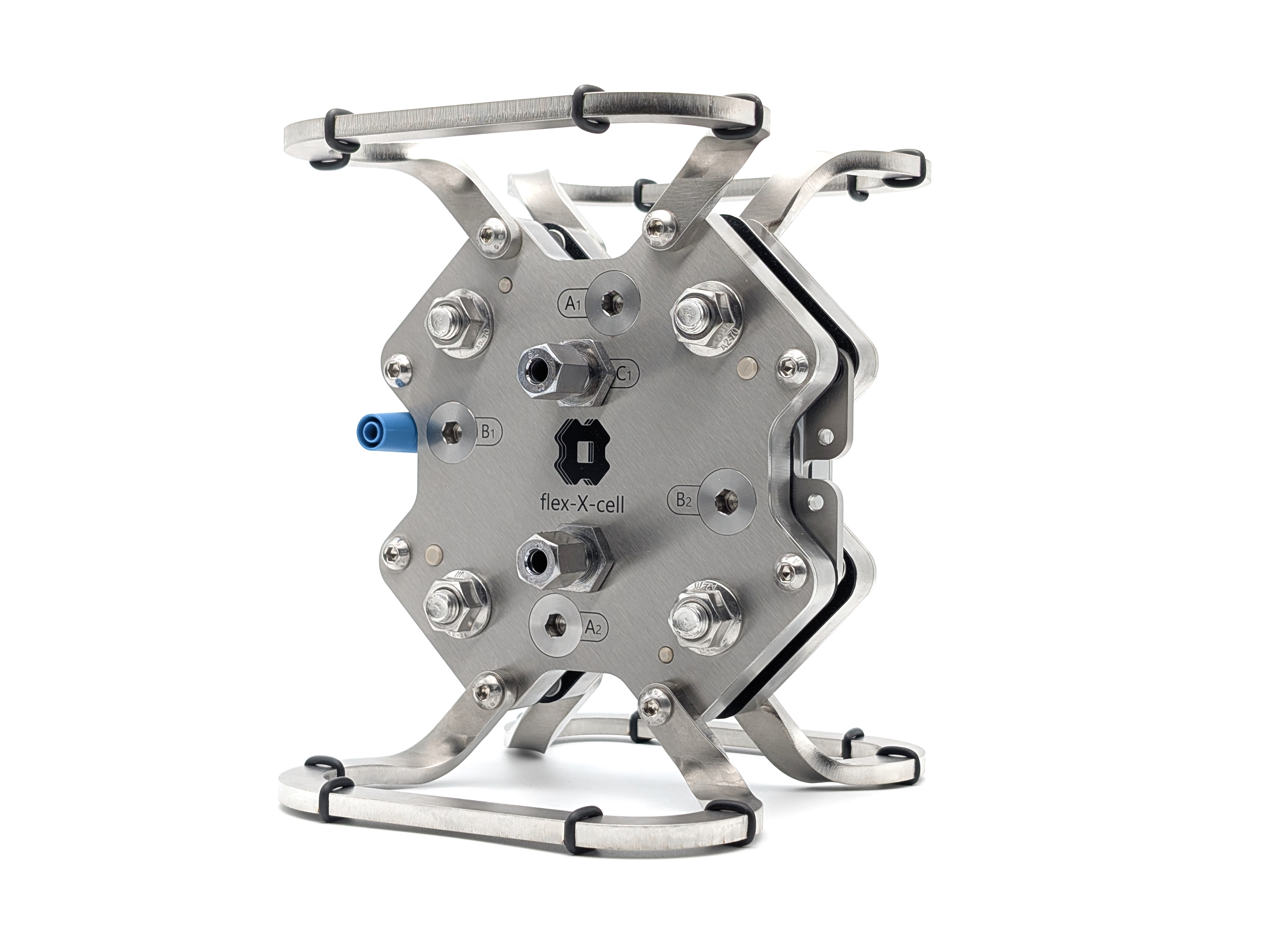 flex-X-cell M for CO₂ electrolysis (zero-gap): Angled view