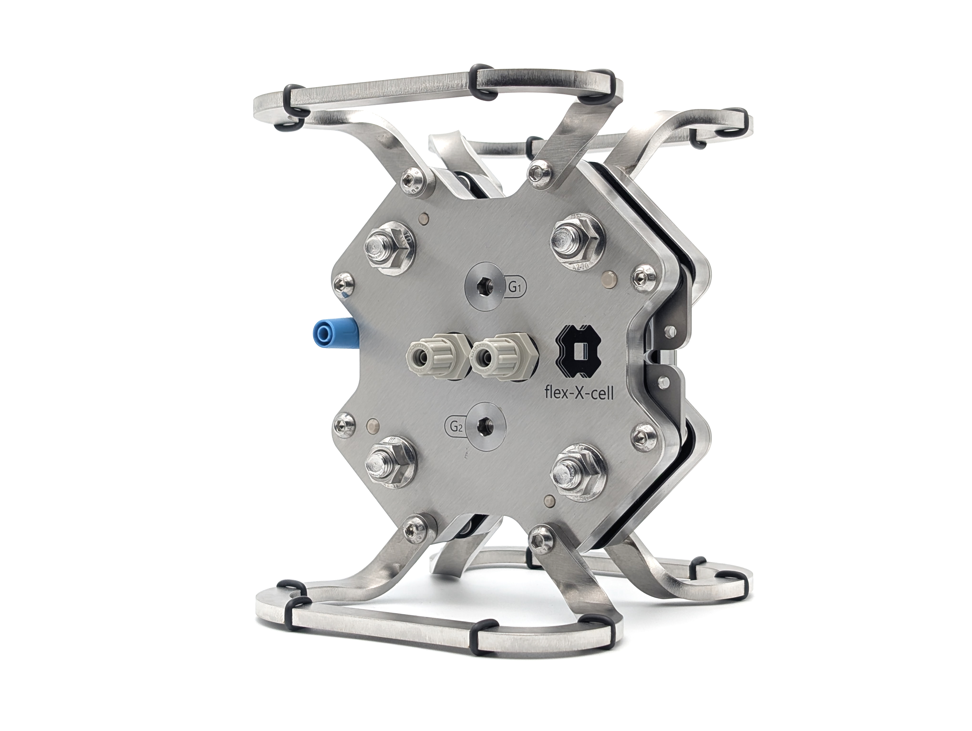 flex-X-cell S for electrosynthesis: Angled view